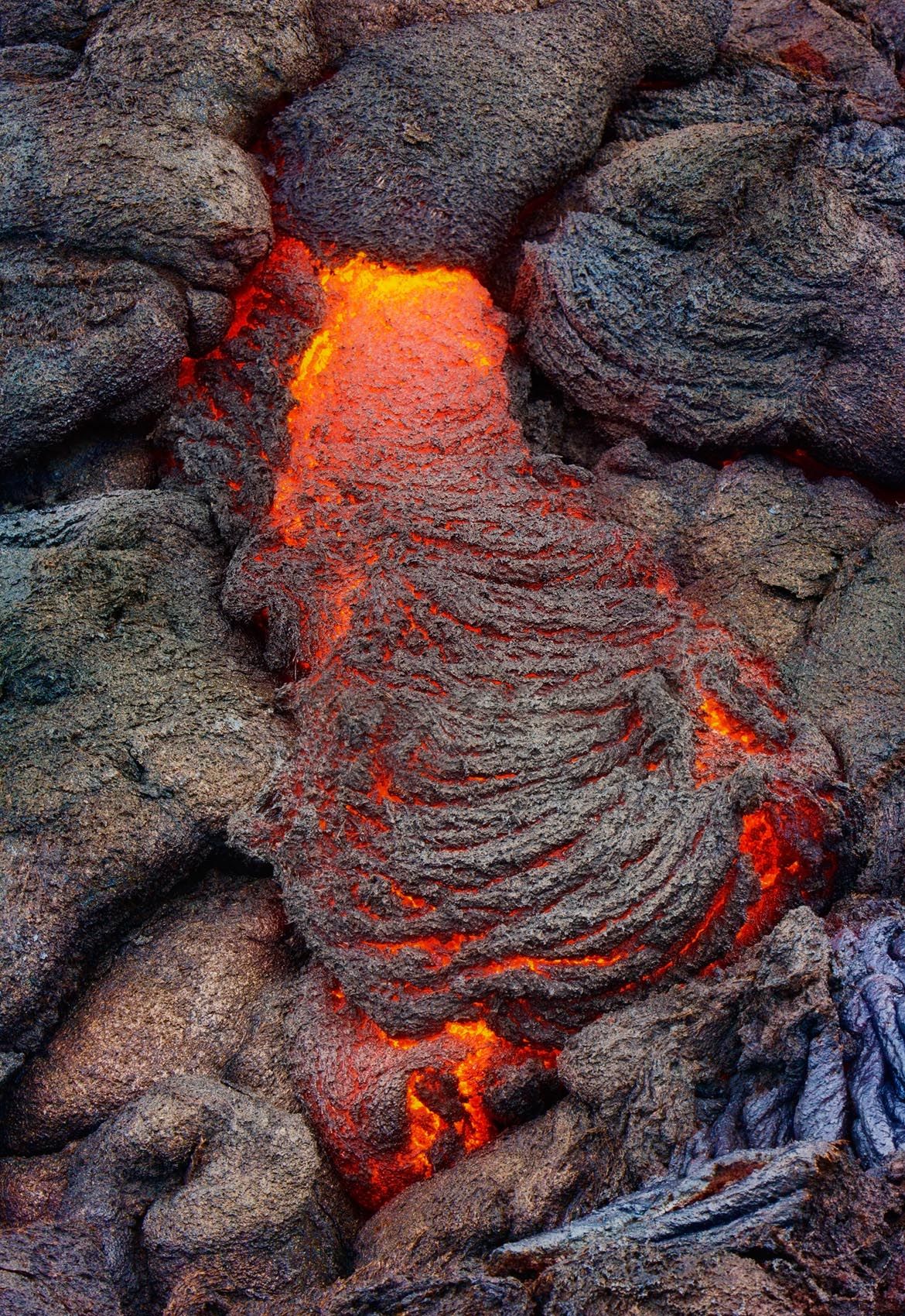 below Pu'u O'o vent, East Rift Zone, Hawai'i Blobglow