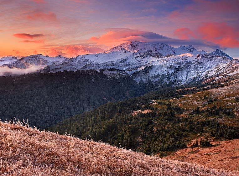 Mount Baker Wilderness, Washington Storm Clears at Sunrise, Baker from the Divide