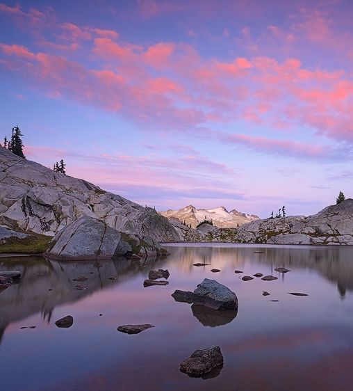 Robin Lakes, Alpine Lakes Wilderness, Washington Dawn and Mount Daniel