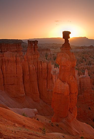 Bryce Canyon National Park, Utah. Scan fro film. Thor's Hammer at Dawn (Vertical)