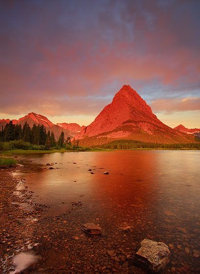 Glacier National Park, Montana Morning, Swiftcurrent Lake (Vertical)
