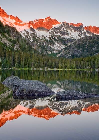 Alpine Lakes Wilderness, Washington Lake Stuart Reflection (Vertical)