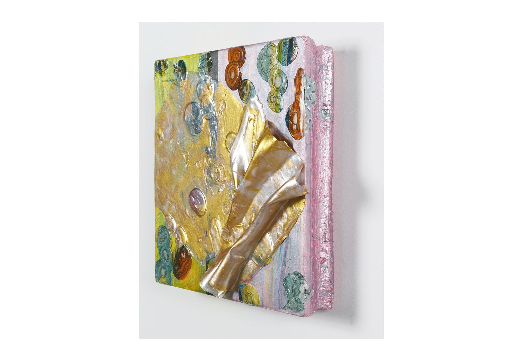 mixed media on birch wood panel 13 x 13 in. Versailles Inspired 5.18.1 - side view