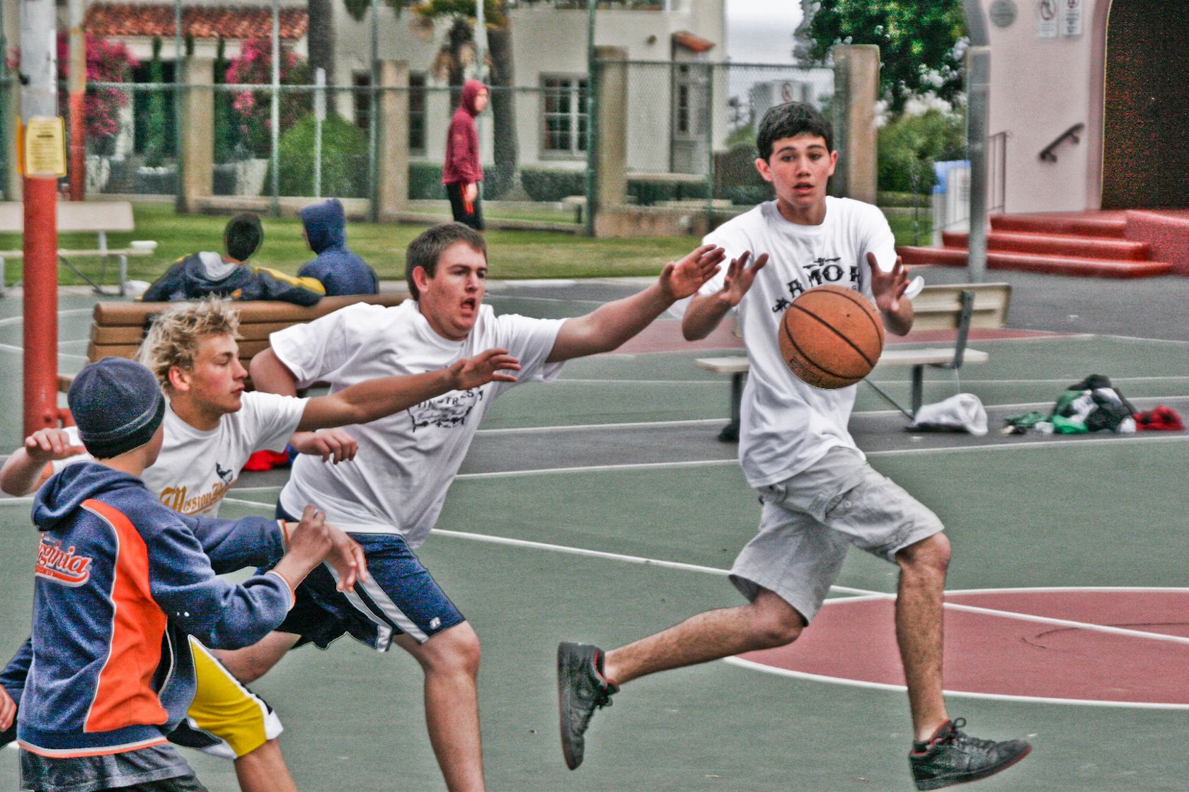 Kids playing basketball