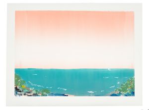 Sunrise Sail - Monotype on paper, 36.5 x 48, 2023 Sunrise Sail
