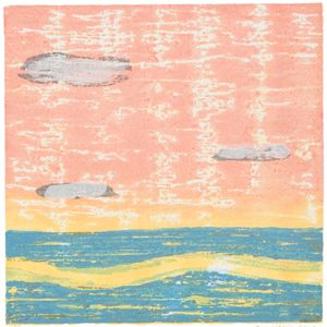 Sunset - Woodcut on paper, Edition of 12 - 12 x 12", 2008 Sunset