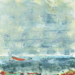 Orange Boat - Monotype on paper, 23 x 22", 2021 Orange Boat.jpg