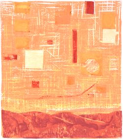 Sunrise - Woodcut on paper, Edition of 6 - 19 x 21.5", 2003 Sunrise