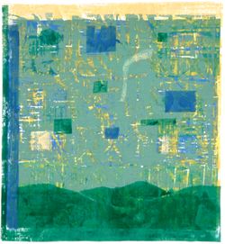 Green Hills - Woodcut on paper, Edition of 5 - 19 x 20", 2003 Green Hills