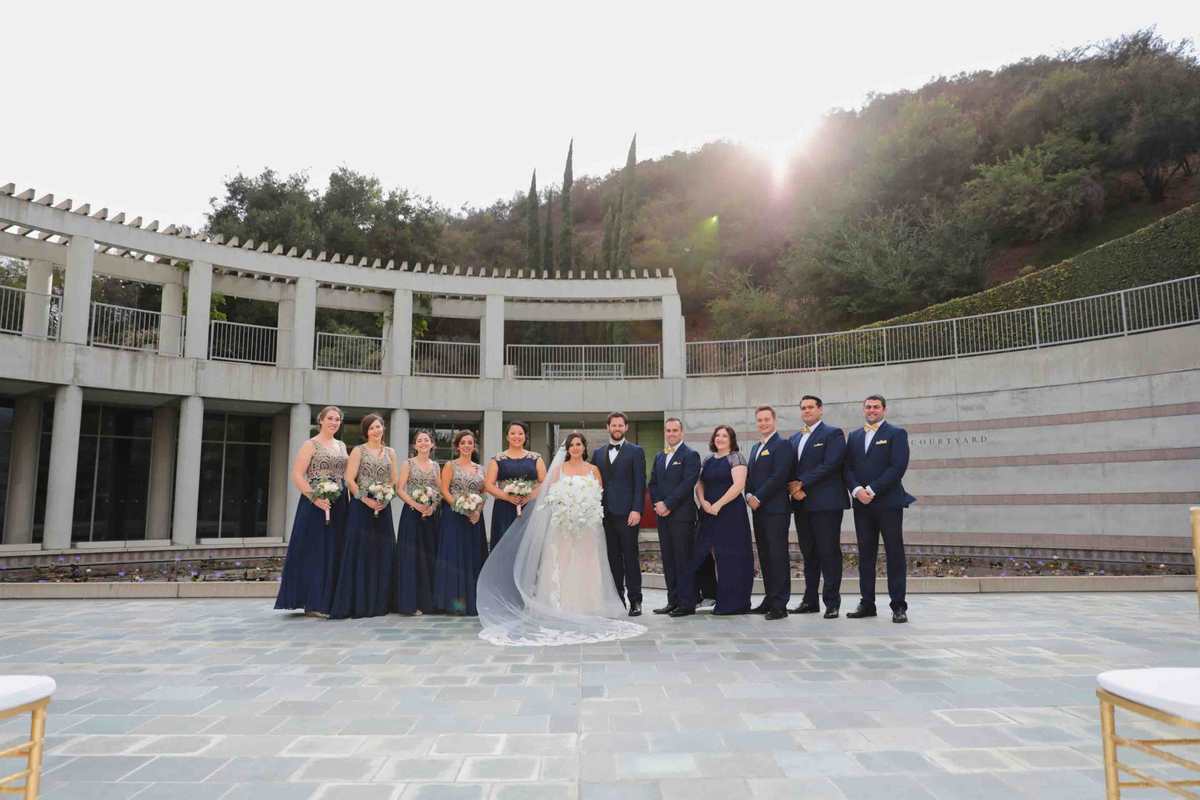 Jeff, Michelle and their friends. The bridal party. Bridal Formals at the Skirball