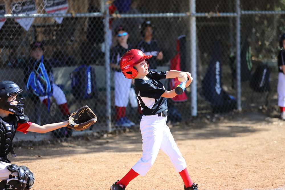 Sebby at bat takes a swing