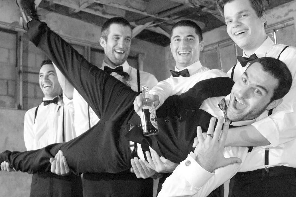Our groom takes a lift Alex and some Newcastle Brown ale