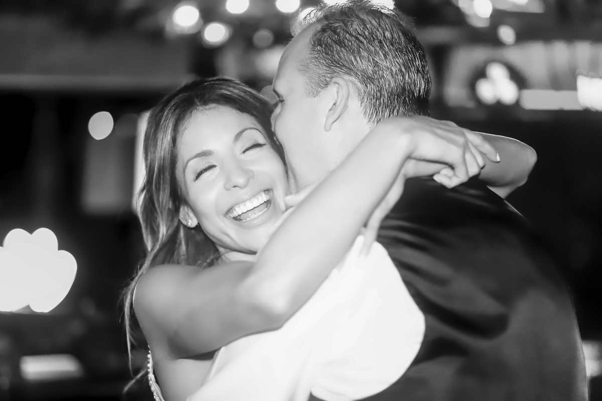 A smooch! The bridal hug