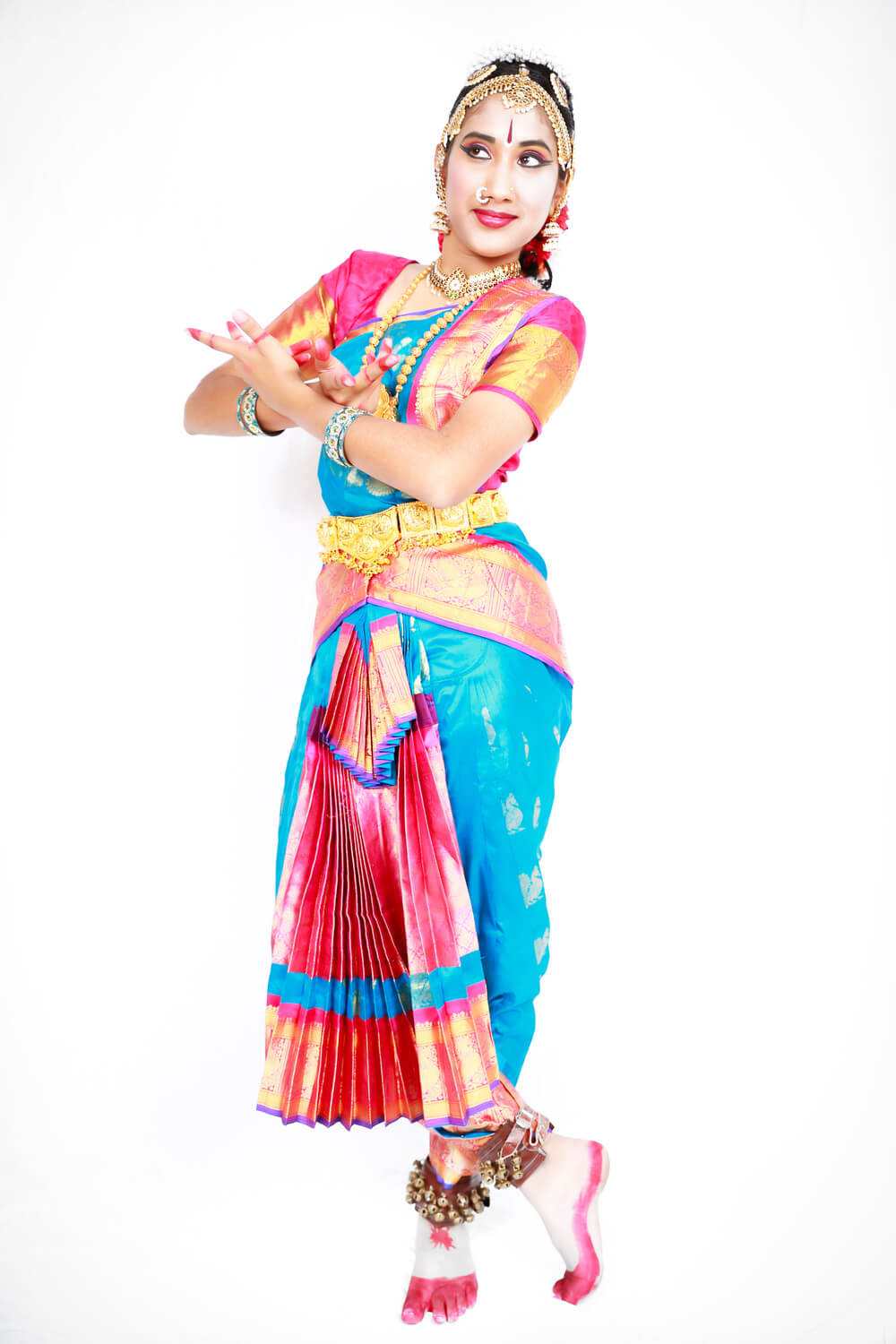 The colors! The pose! Classical Indian Dance poser