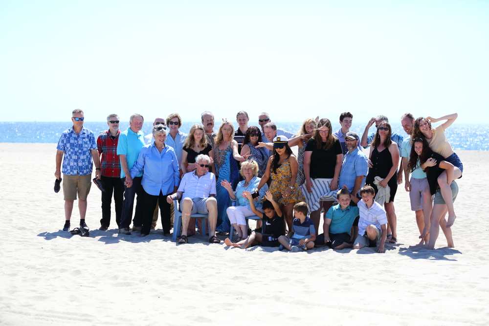 Big family on the beach