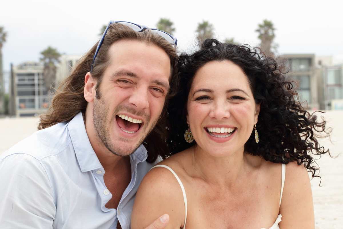 Post-wedding photos on the beach with Daniel and Christina. Gorgeous on Santa Monica beach engagement photos