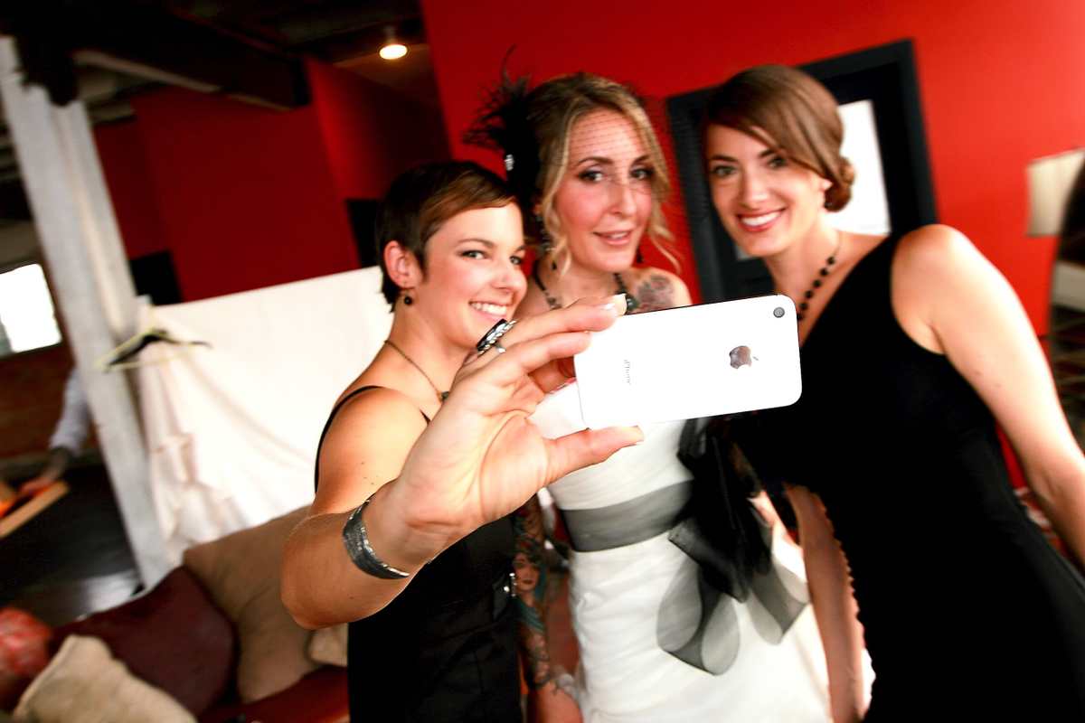 Bridal Selfies for Rachel and the girls Selfie of our bride with bridesmaids