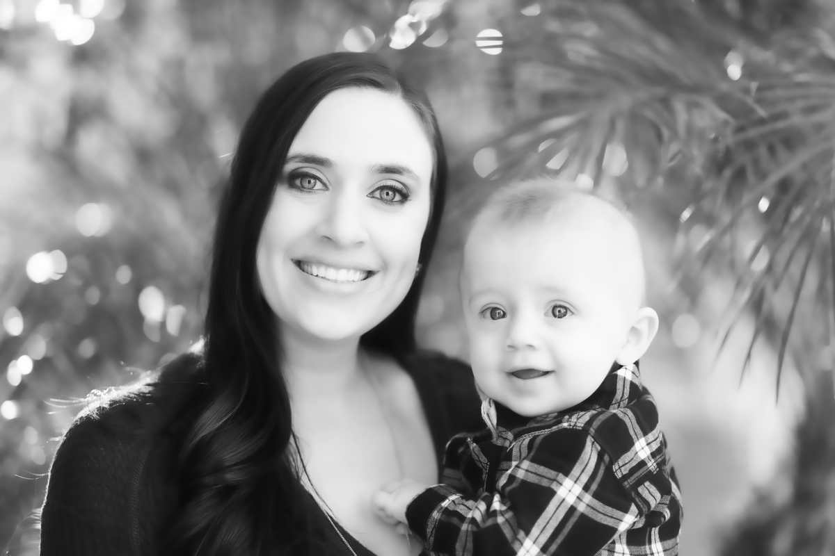 Mom and Baby looking super cute in black and white Mom and Baby looking super cute BW version