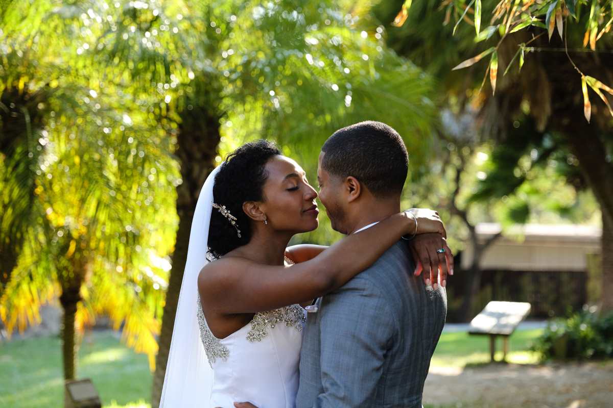 The bridal kiss - nearly a kiss! Give me a kiss you!