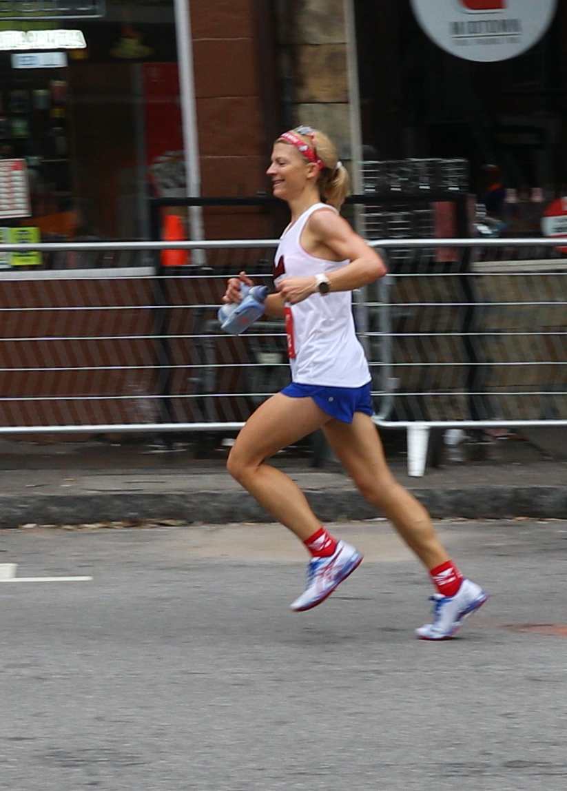 Jen finishes the 10k in style