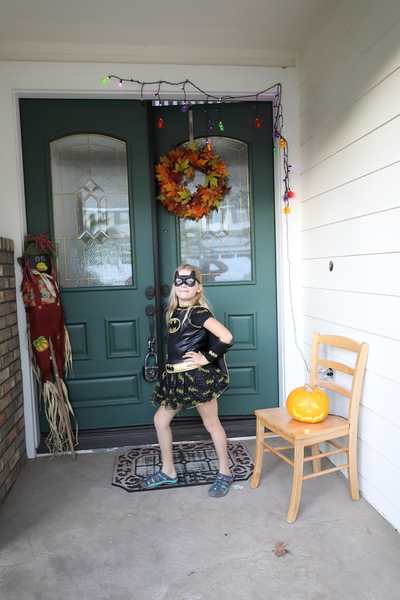 Alex as Batgirl for Halloween