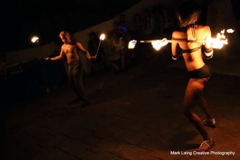 Do the firedance at Maliburn Bouncy bounce and friend