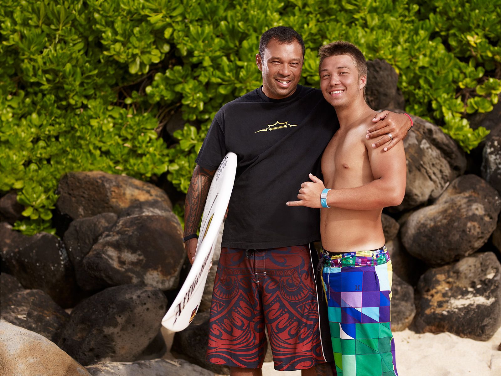 Sunny Garcia and his son Stone GarciaOff The WallNorth Shore, Oahu