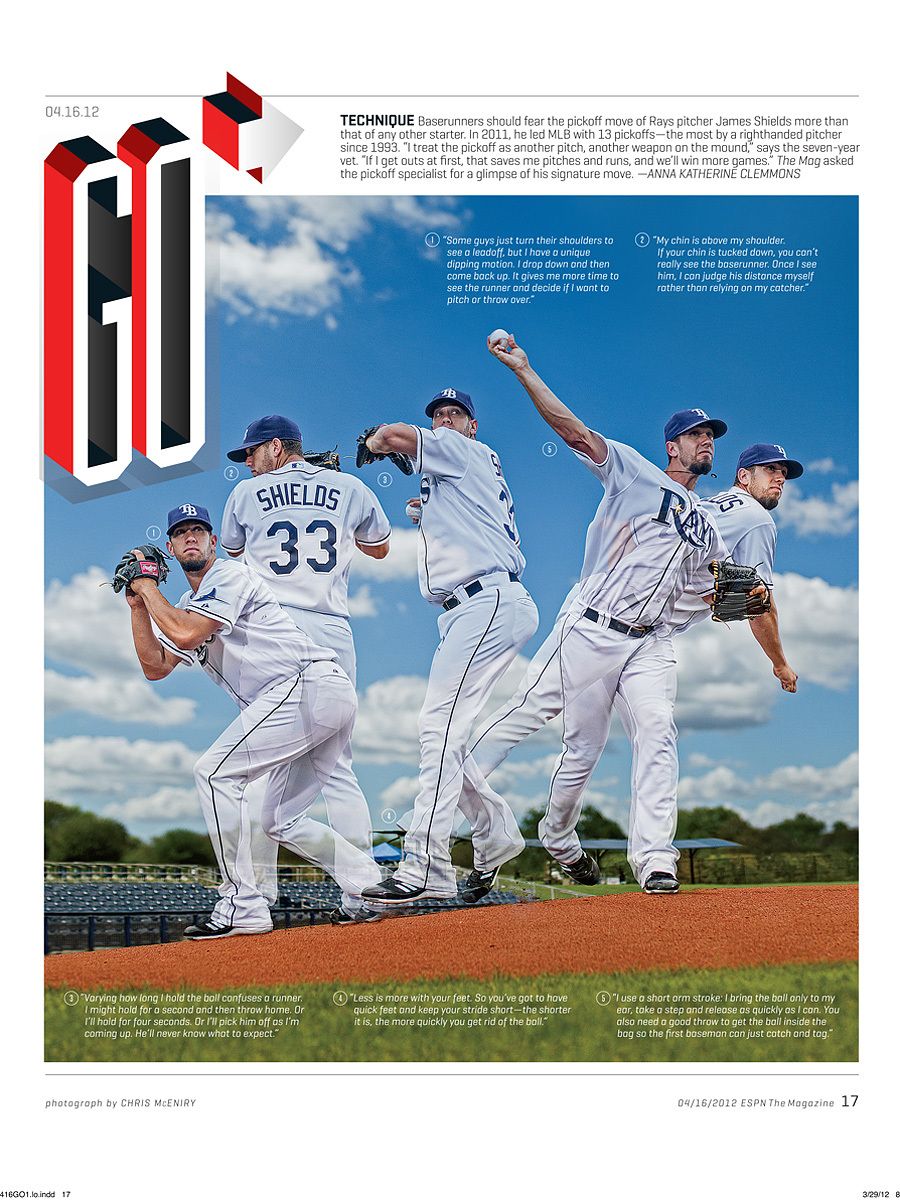 "Complete Game"James ShieldsTampa Bay Rays MLB PitcherBest 1st Base Pitchout in the LeagueESPN the Magazine April 2012
