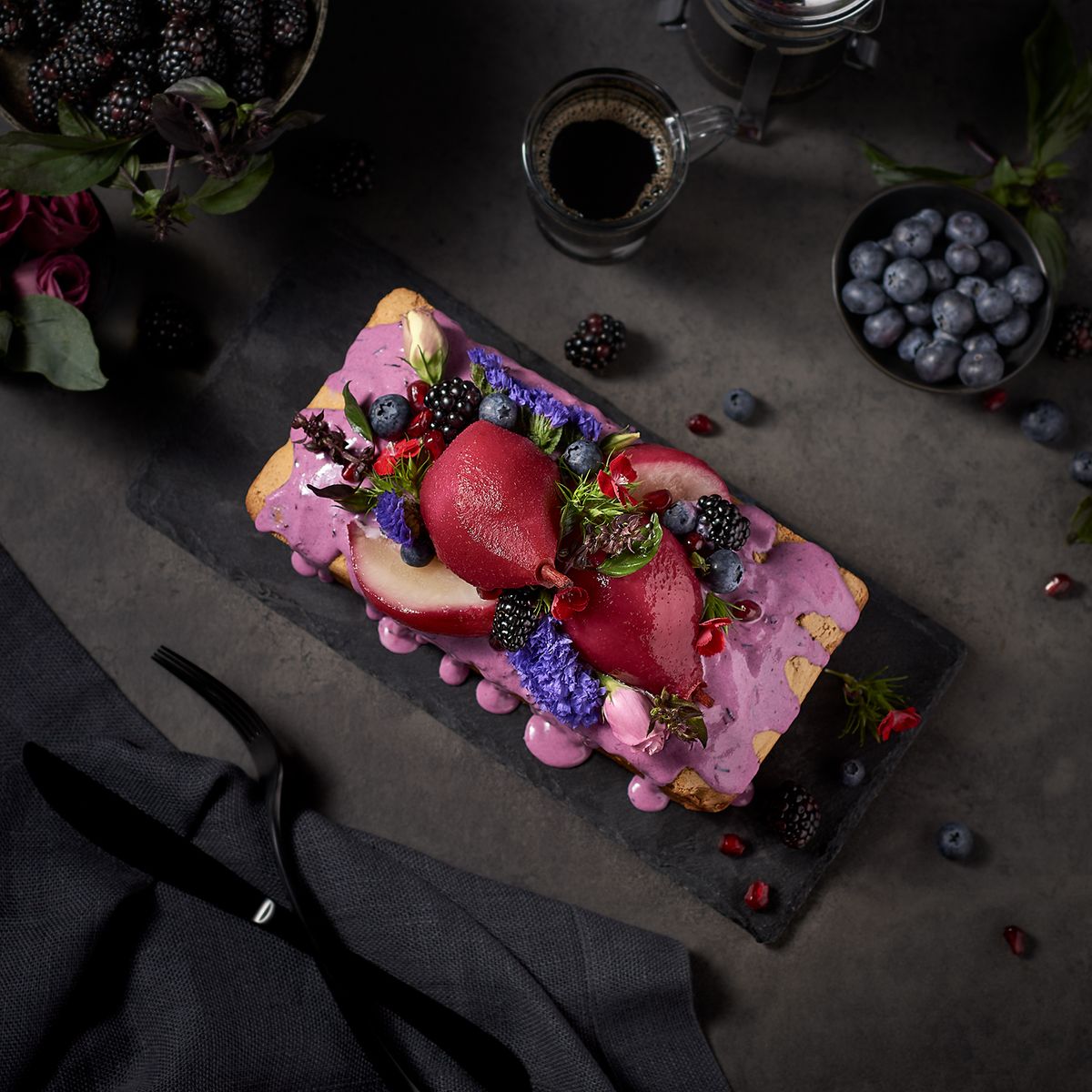 Pear & Wild Fruit Bread - Commercial Food Photography 