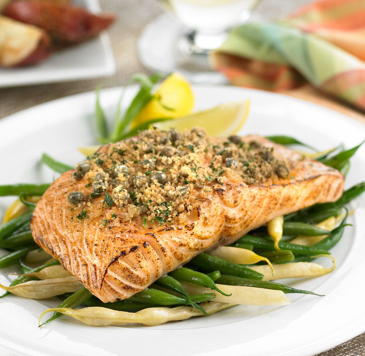 Salmon with green beans Salmon with green beans