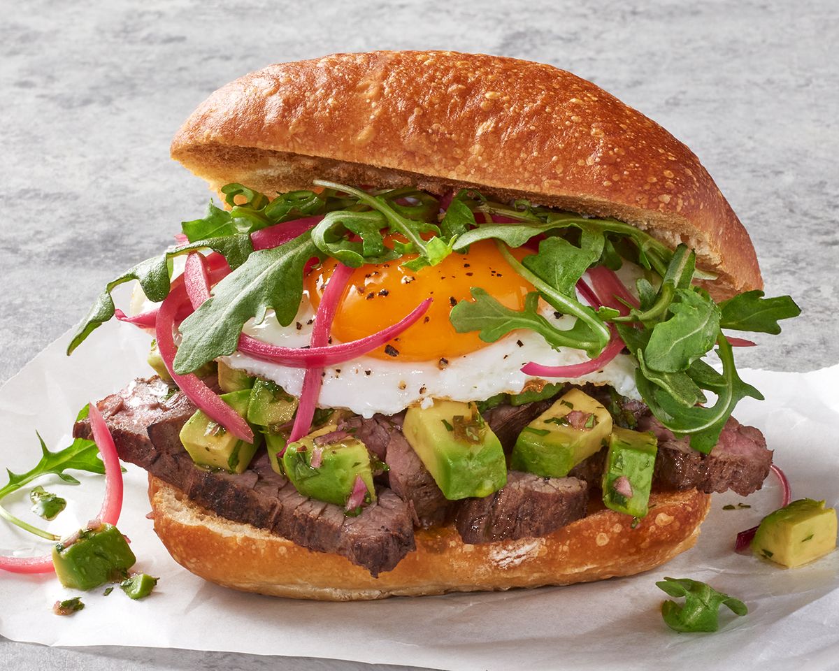 Steak and Eggs Breakfast Sandwich - Commercial Food Photography 