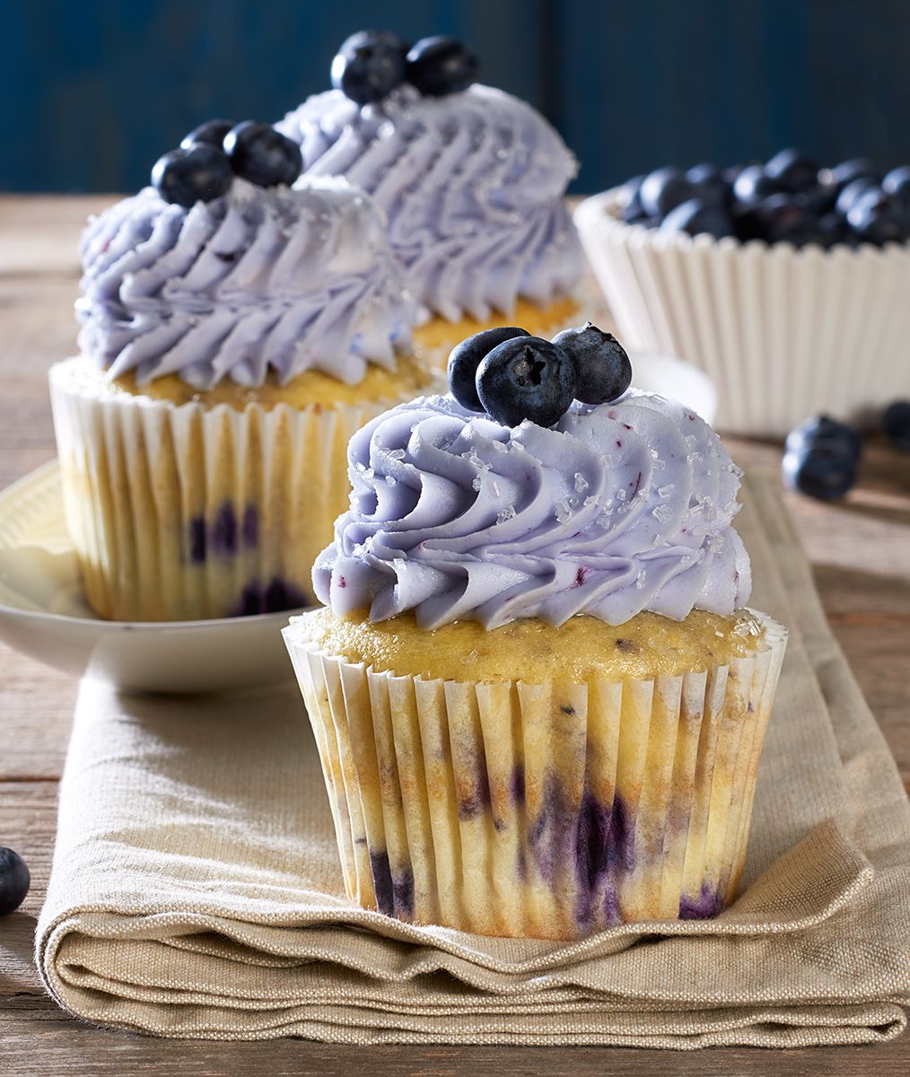 Blueberry Lemon Cheesecake Cupcakes - Commercial Food Photography