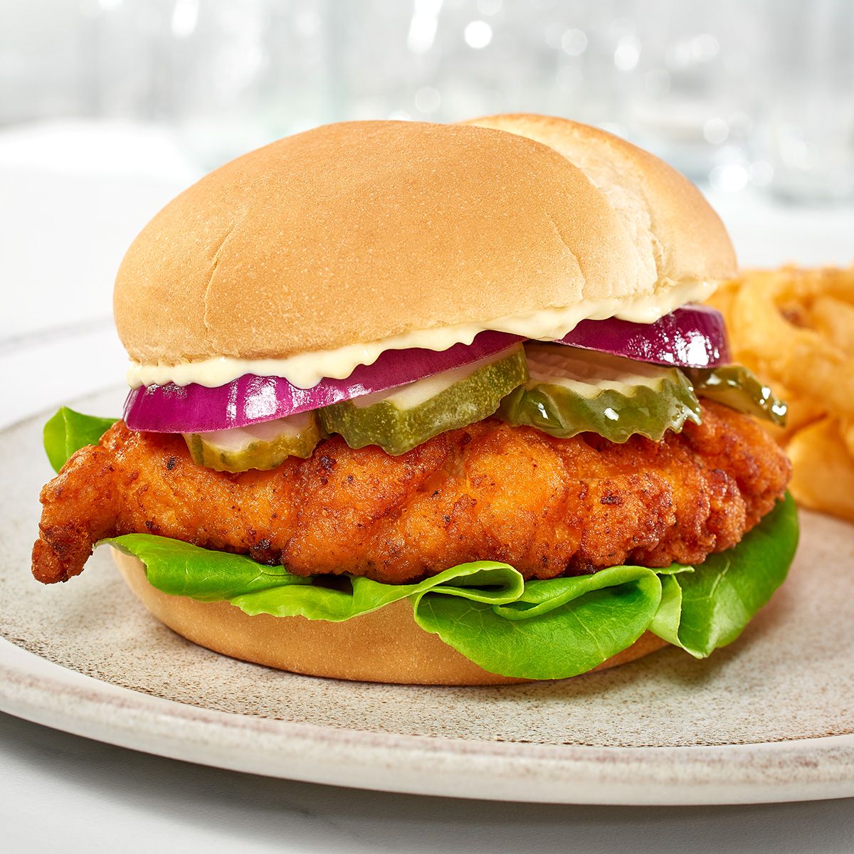 Crispy Chicken Sandwich - Casual Dining Restaurant Photography 