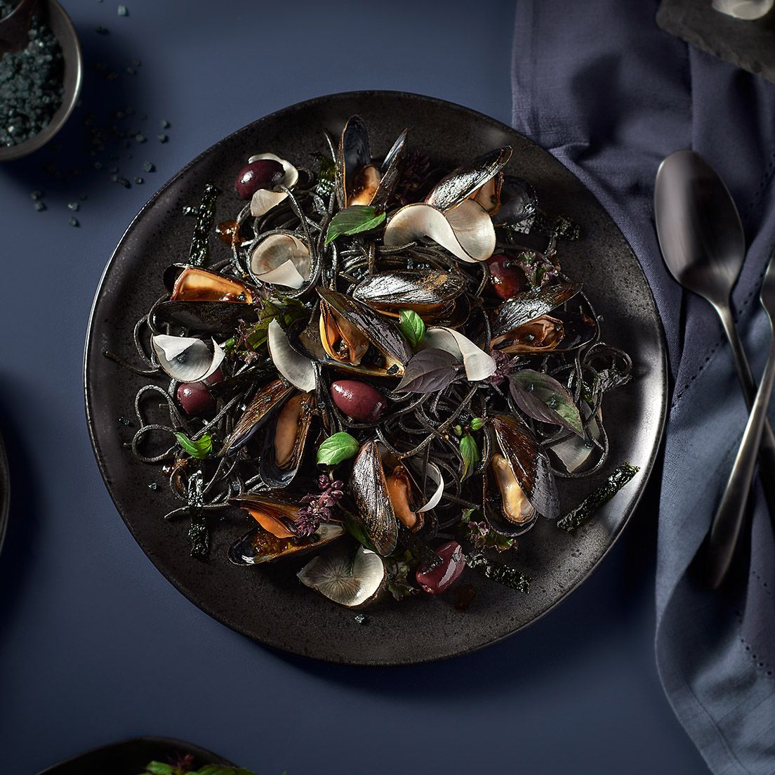 Black Squid Ink Pasta - Commercial Food Photography