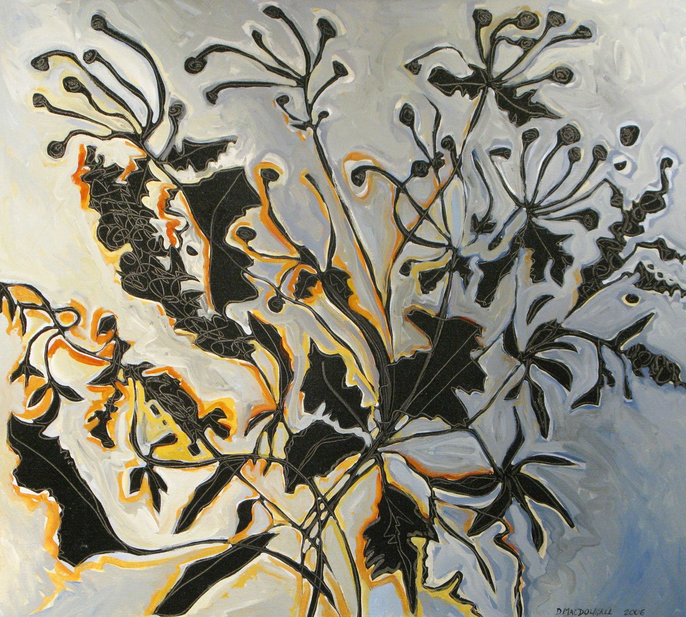 36"X40"ACRYLIC, CANVAS AUTUMN SPRAY