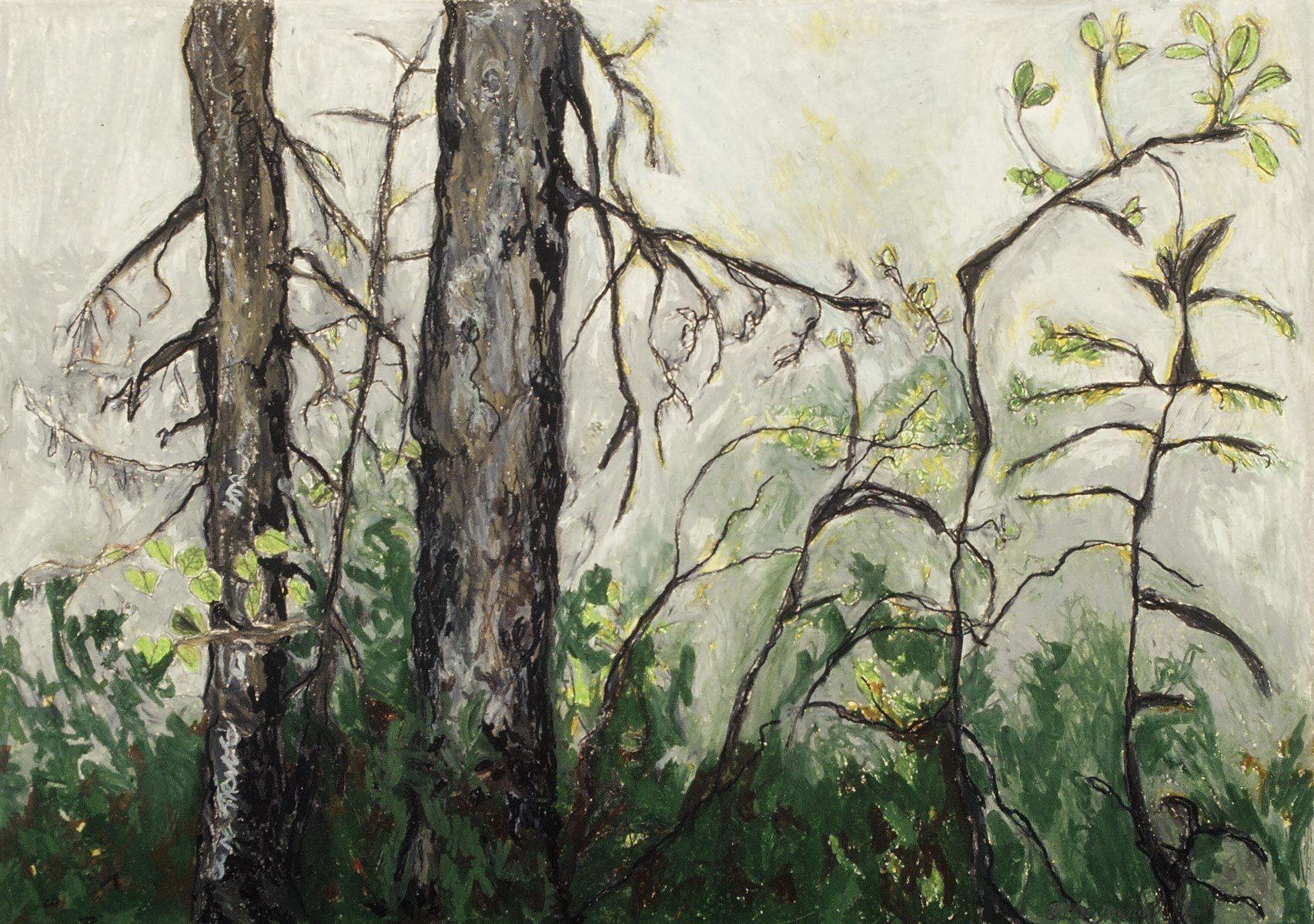 18"X20" APPROX.OIL PASTEL, PAPER, FRAMED (BLACK) NAIRN