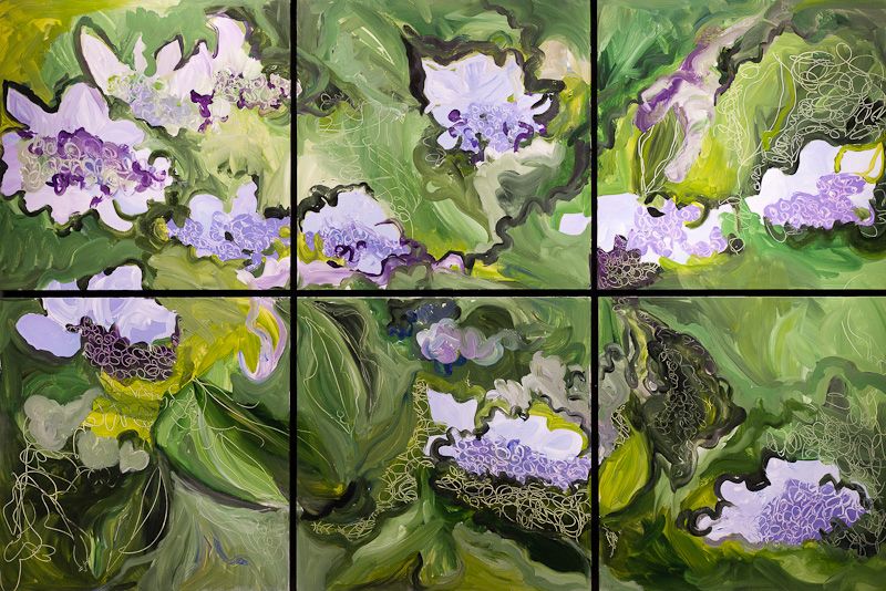 40"X60"ACRYLIC, PANELSSOLD NEW HYDRANGEAS
