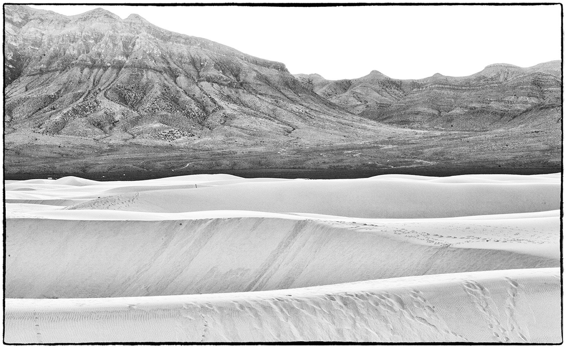 Dunes at the edge of San Andreas Mountains in White Sands National Monument Dunescape IX, White Sands National Monument