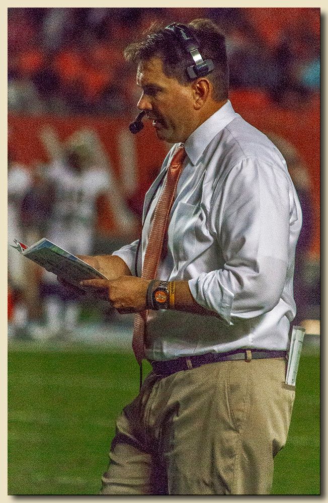 Miami Hurricanes vs Pittsburgh Panthers at Sun Life Stadium  11-29-2014 Coach Golden Late In The Game