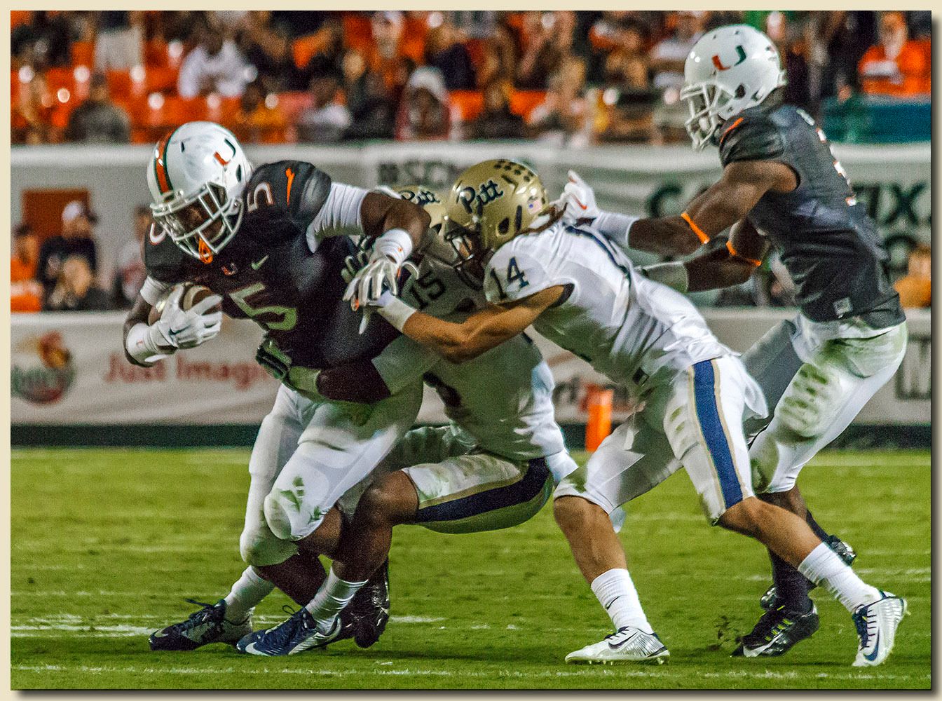 Miami Hurricanes vs Pittsburgh Panthers at Sun Life Stadium  11-29-2014 Standish Dobard (5) Ball Carrier