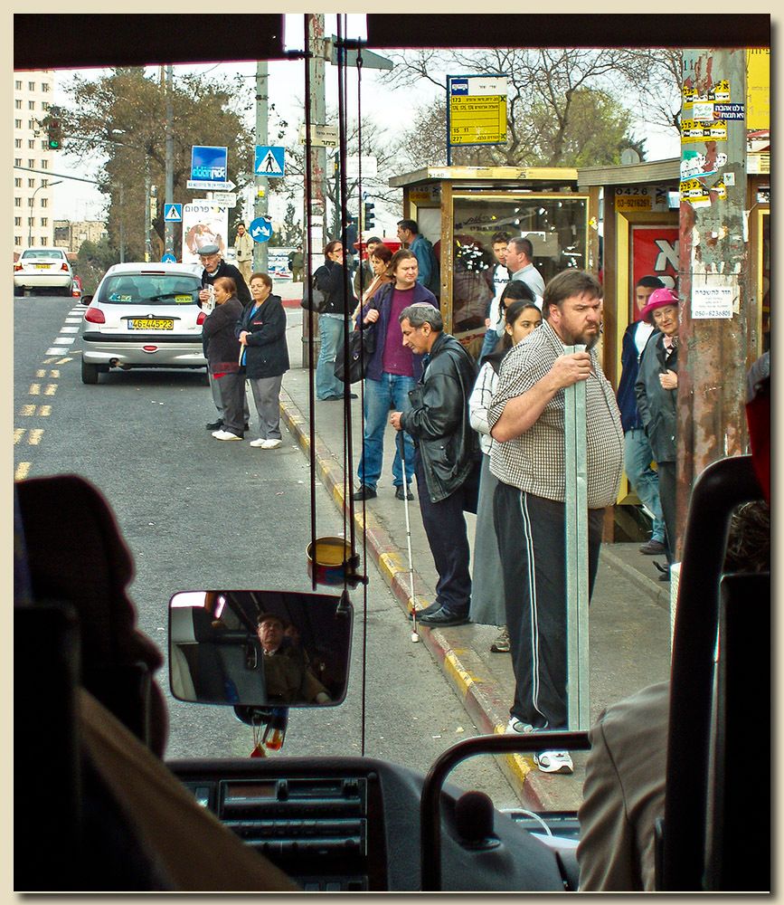 Jerusalem,                                                            
                                                                                     Israel Exhibit Bet Shira Congregation, Pinecrest, Florida May 2011 Bus Stop I
