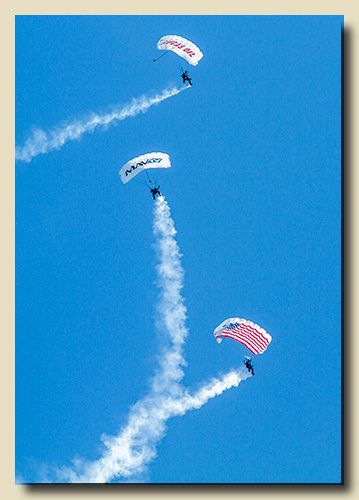 Lucas Oil Parachute Team - 2013 Fort Lauderdale Air Show, Fort    Lauderdale, Florida                                                     
                                                                    International Color Awards, 7th Annual Photography Master Cup    Nominee in the Aerial Category - 2014 Synchronized Parachuting