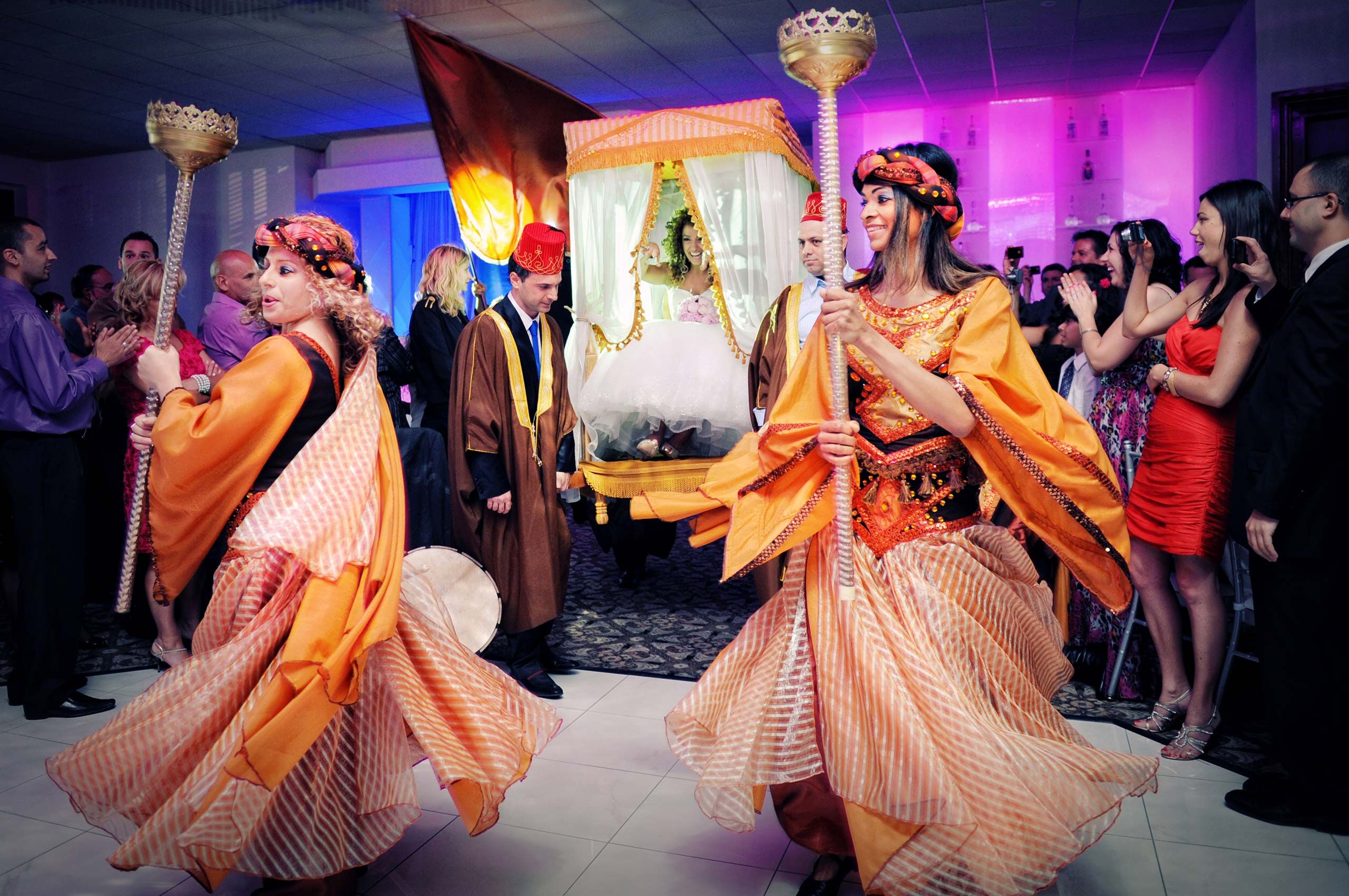 entrance of the bride at the wedding reception