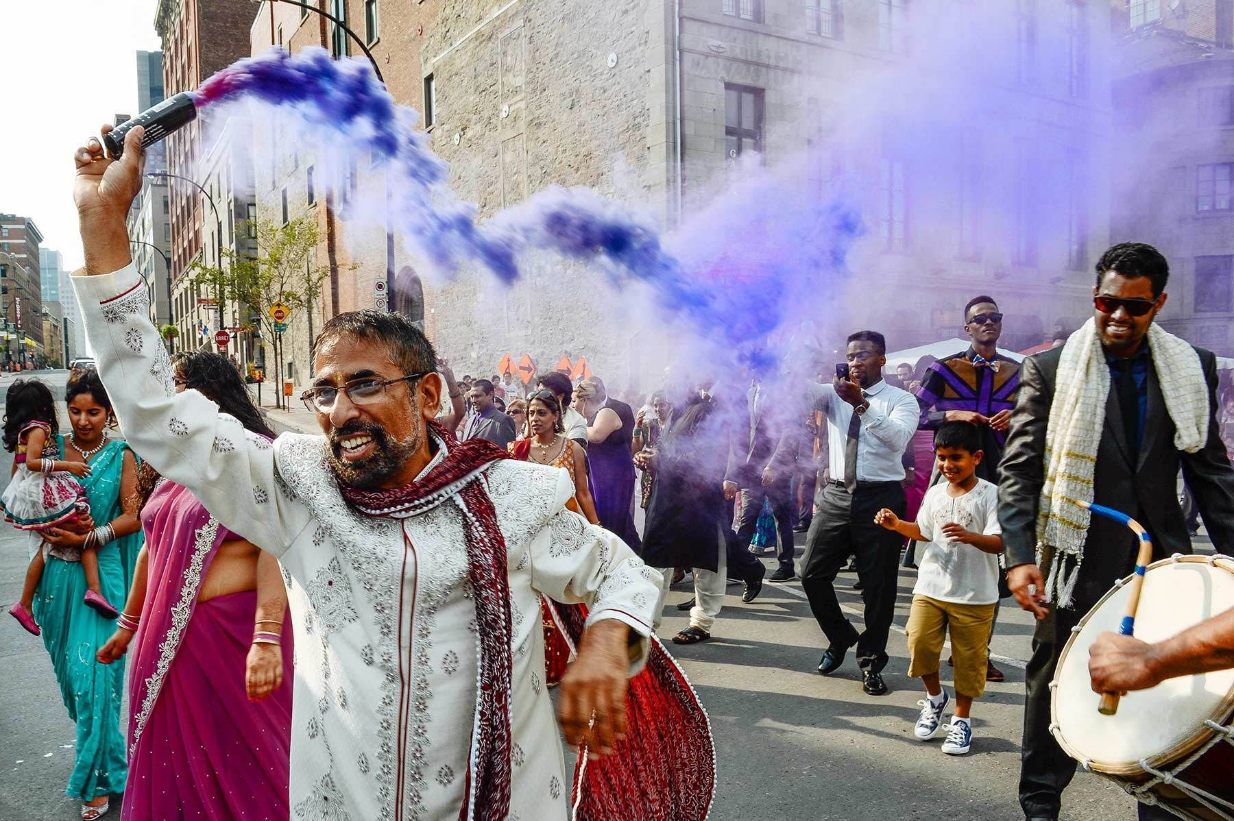 Montreal indian wedding, baraat procession