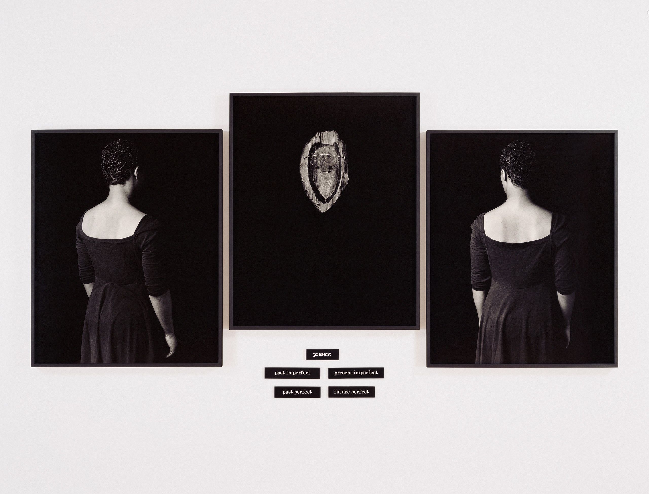 3 silver gelatin prints, 5 engraved plastic plaques - Overall: 65 x 124 in (165.1 x 312.4 cm) Tense, 1991