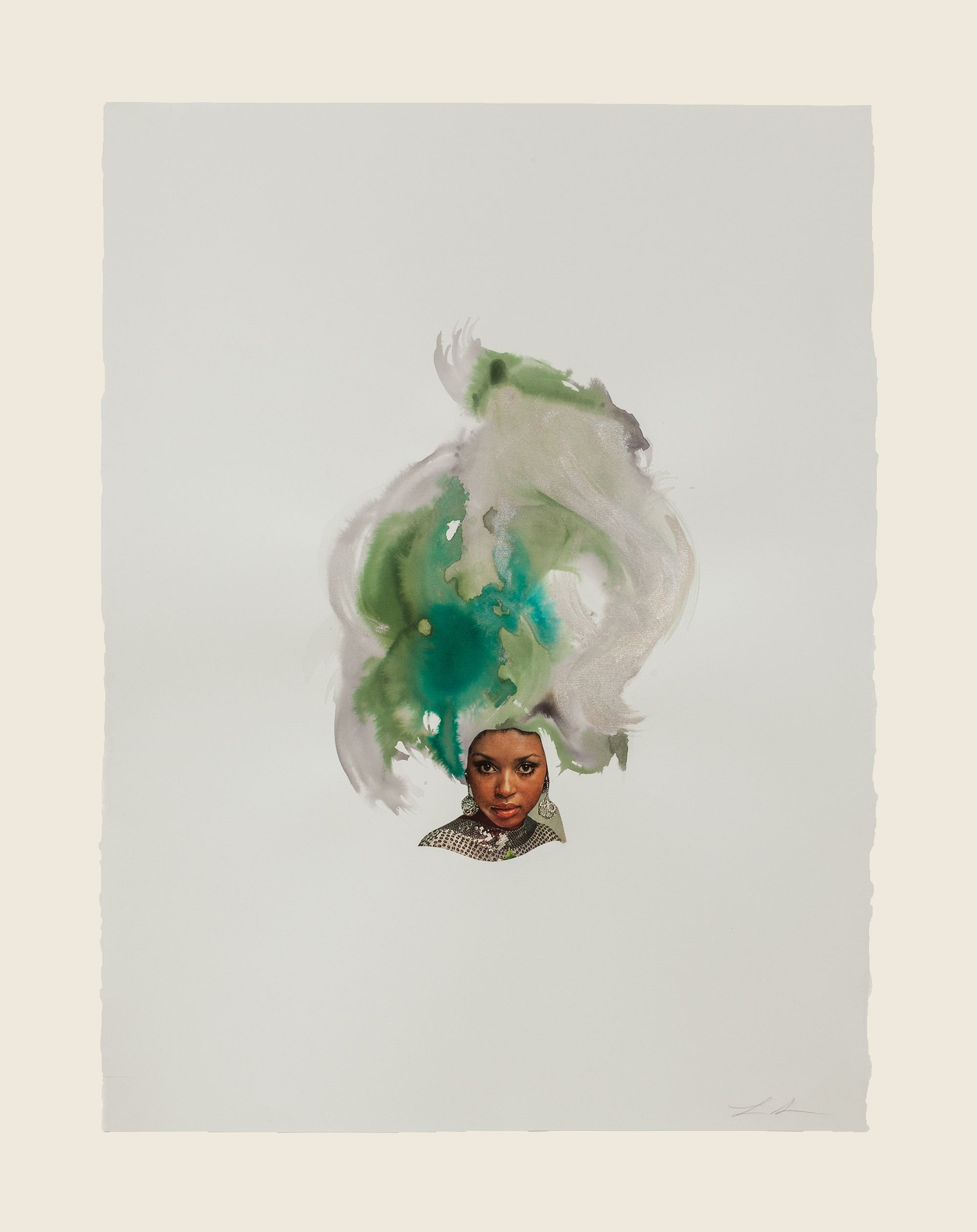 Collage and ink on paper - 29 1/2 x 21 5/8 in (74.9 x 54.9 cm) Silvertone, 2013