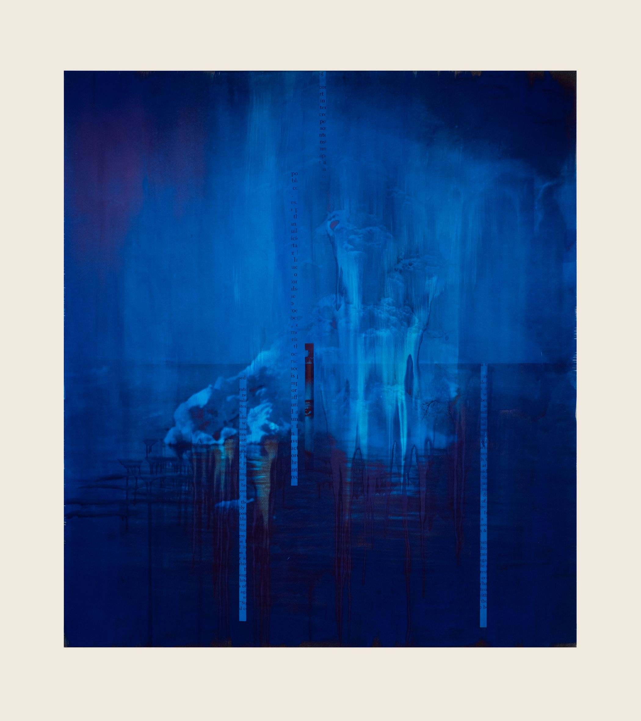 Ink and screenprint on gessoed fiberglass - 108 x 96 x 1 1/4 in (274.3 x 243.8 x 3.2 cm) Day and Night, 2019