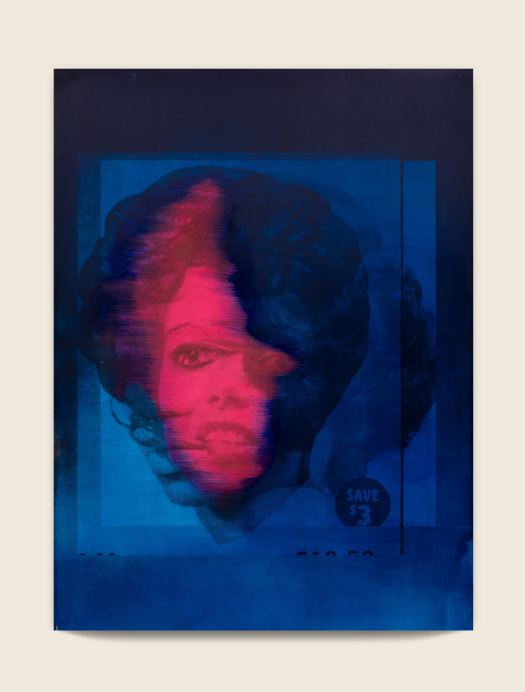 Ink and screenprint on gessoed fiberglass 67 x 50 x 1 3/8 in (170.2 x 127 x 3.5 cm) Stranger on a train, 2023