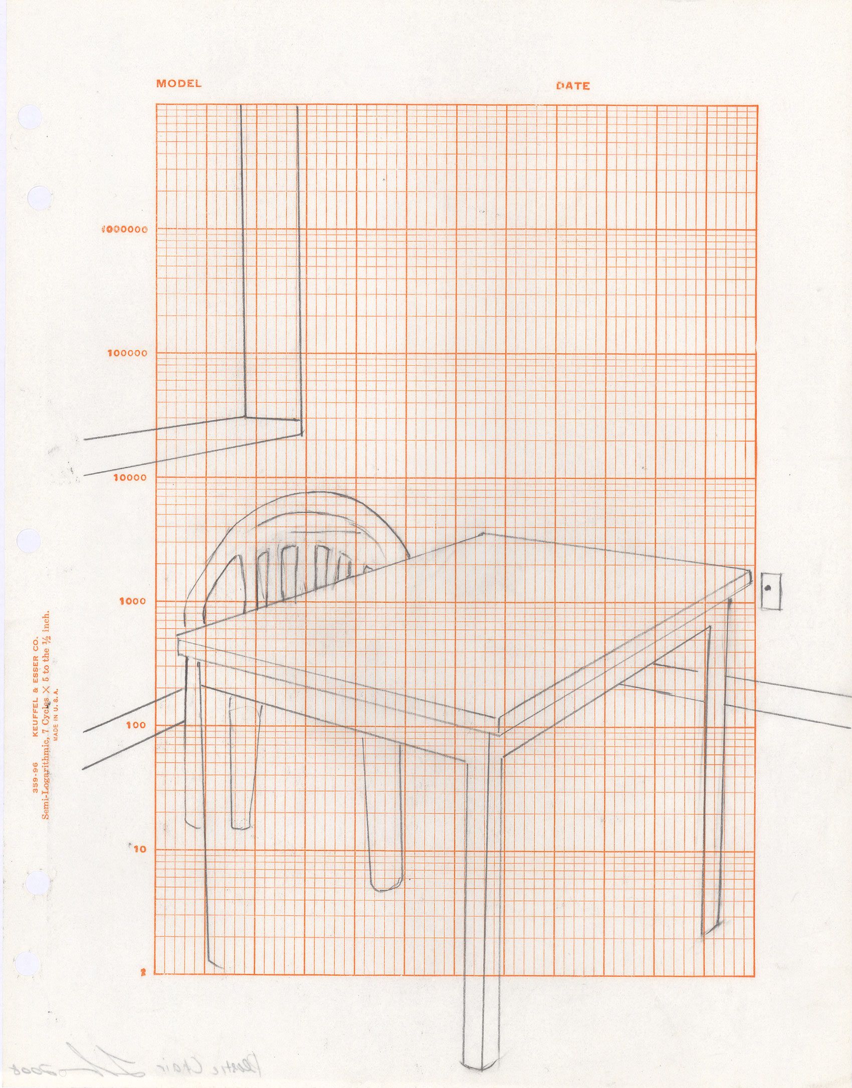 Graphite and ink on paper - 11 x 8 1/2 in (28 x 21.6 cm) Plastic Chair, 2008