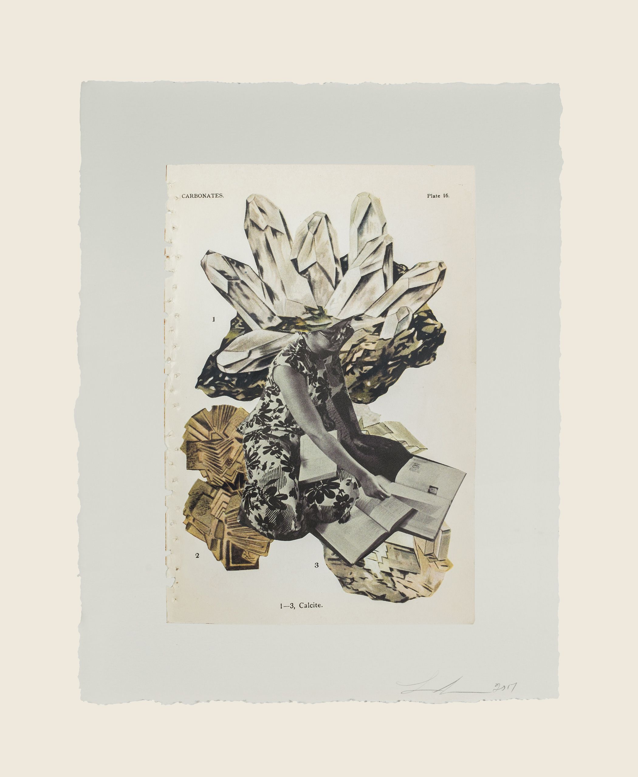 Collage on paper - 11 x 8 1/2 in (27.9 x 21.6 cm) Earth & Sky #33, 2017